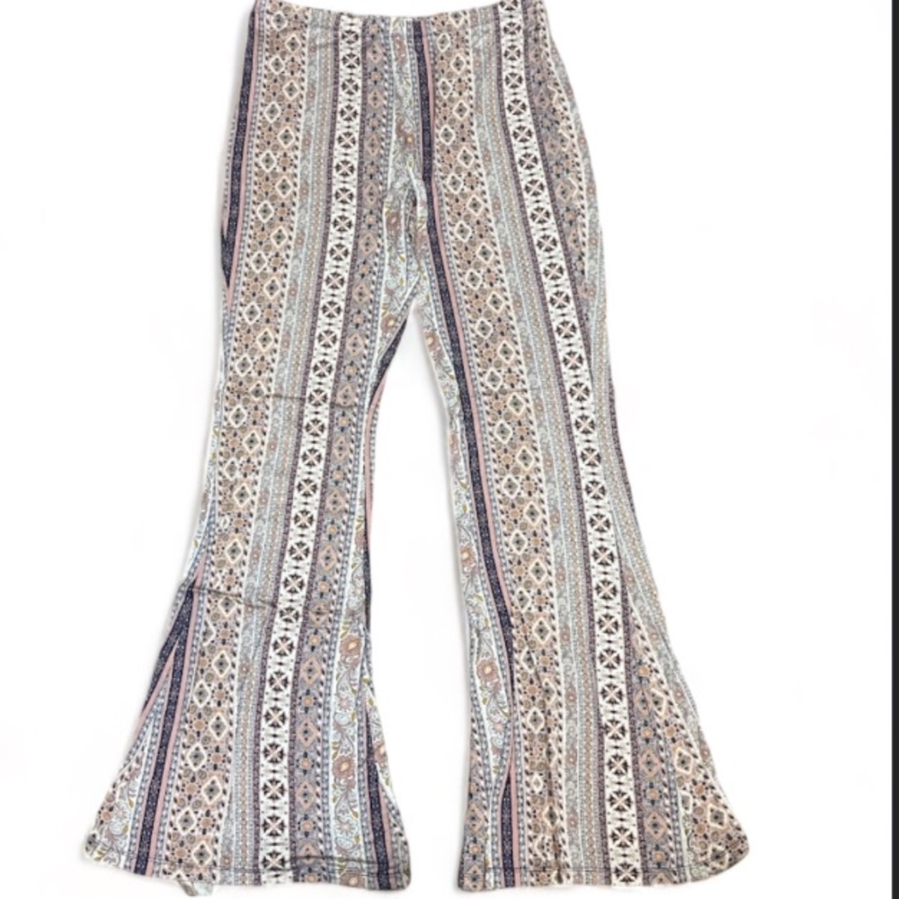 Xhilaration Bohemian Ladies Flare Pull Up Elastic Waist Pants Size Large GUC
